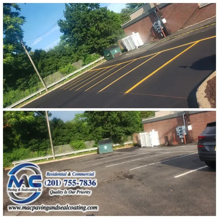 Line Striping Service by MAC Paving and Sealcoating – Commercial Asphalt Paving Contractors NJ, specializing in Parking Lot Striping.
