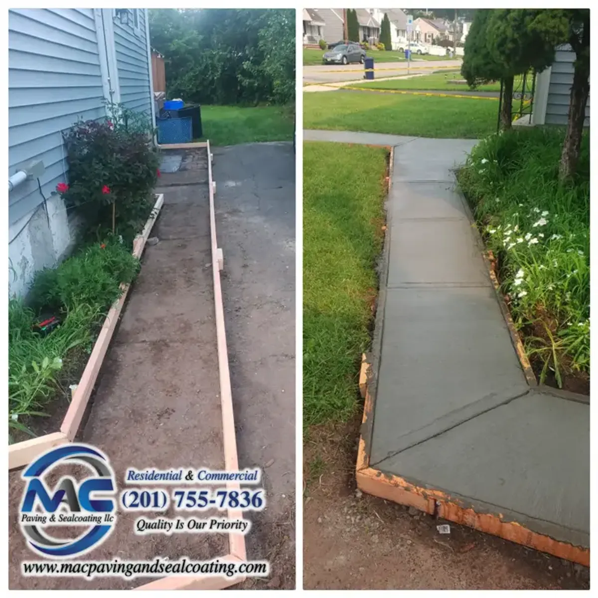 Concrete Walkways in NJ | Installed by Local Experts - Close-Up - MAC Paving and Sealcoating